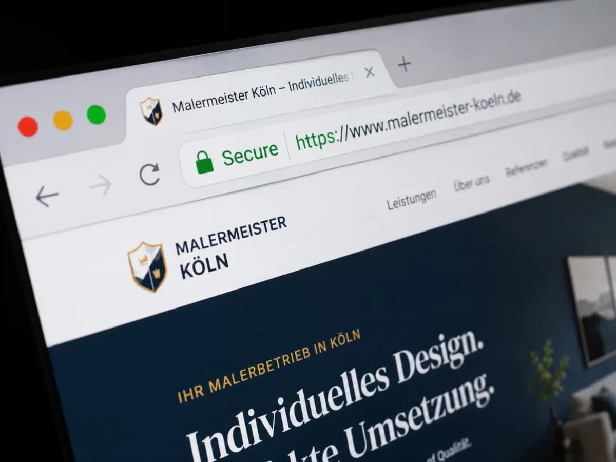 Browser-Adresszeile mit Schloss-Symbol und verschlüsselter Verbindung