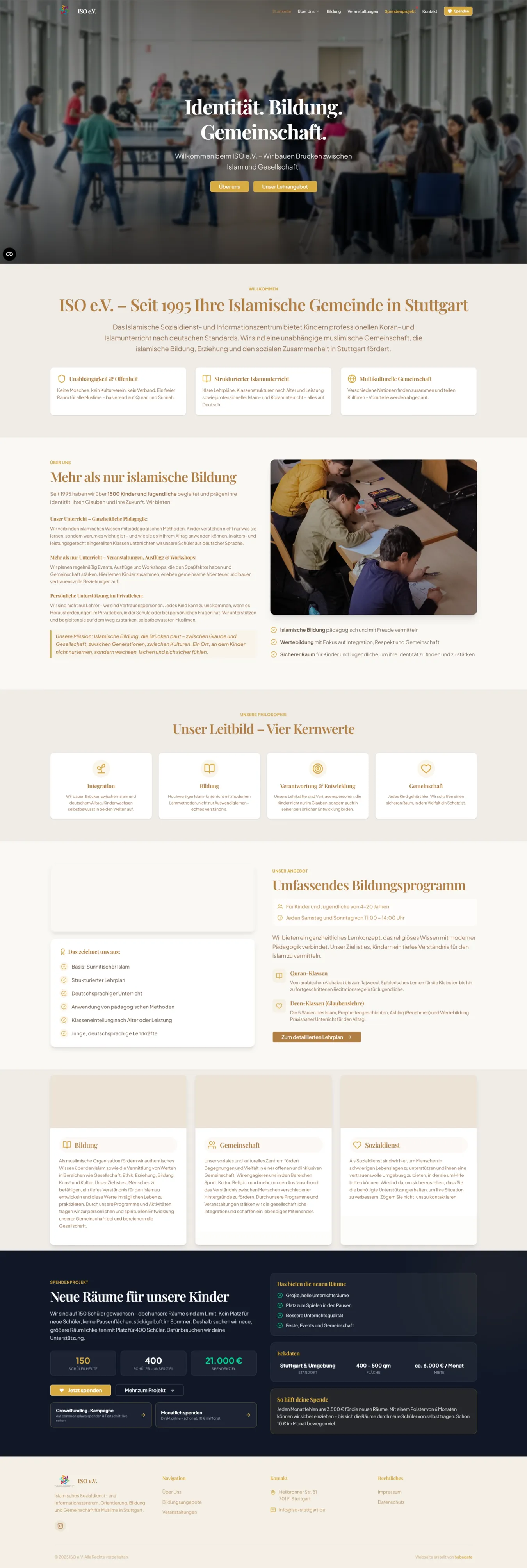 Website von ISO e.V. Stuttgart